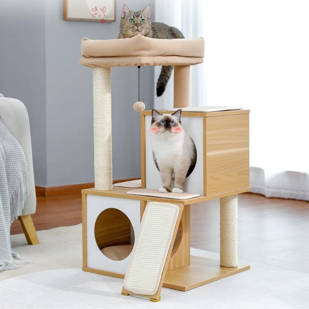 Cat Tree House Condo Cat’s Activity Center with Double Condo