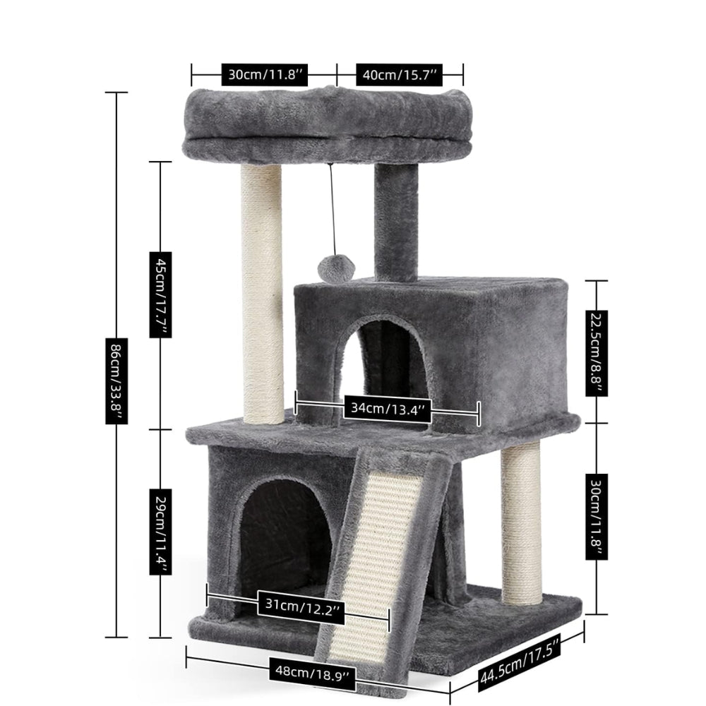 Cat Tree House Condo Cat’s Activity Center with Double Condo