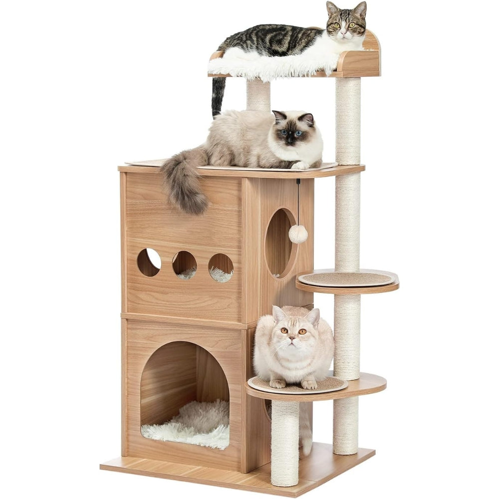 Cat Tree House Condo Cat’s Activity Center with Double Condo