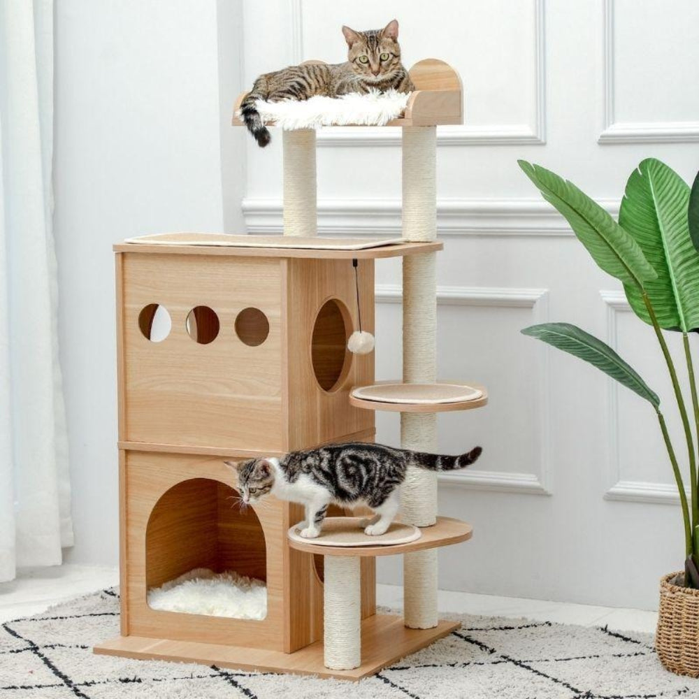 Cat Tree House Condo Cat’s Activity Center with Double Condo