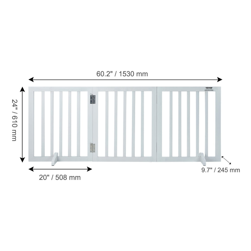 Free Standing Dog Gate Freestanding Pet Gate 3 Panels Foldable Dog Gate