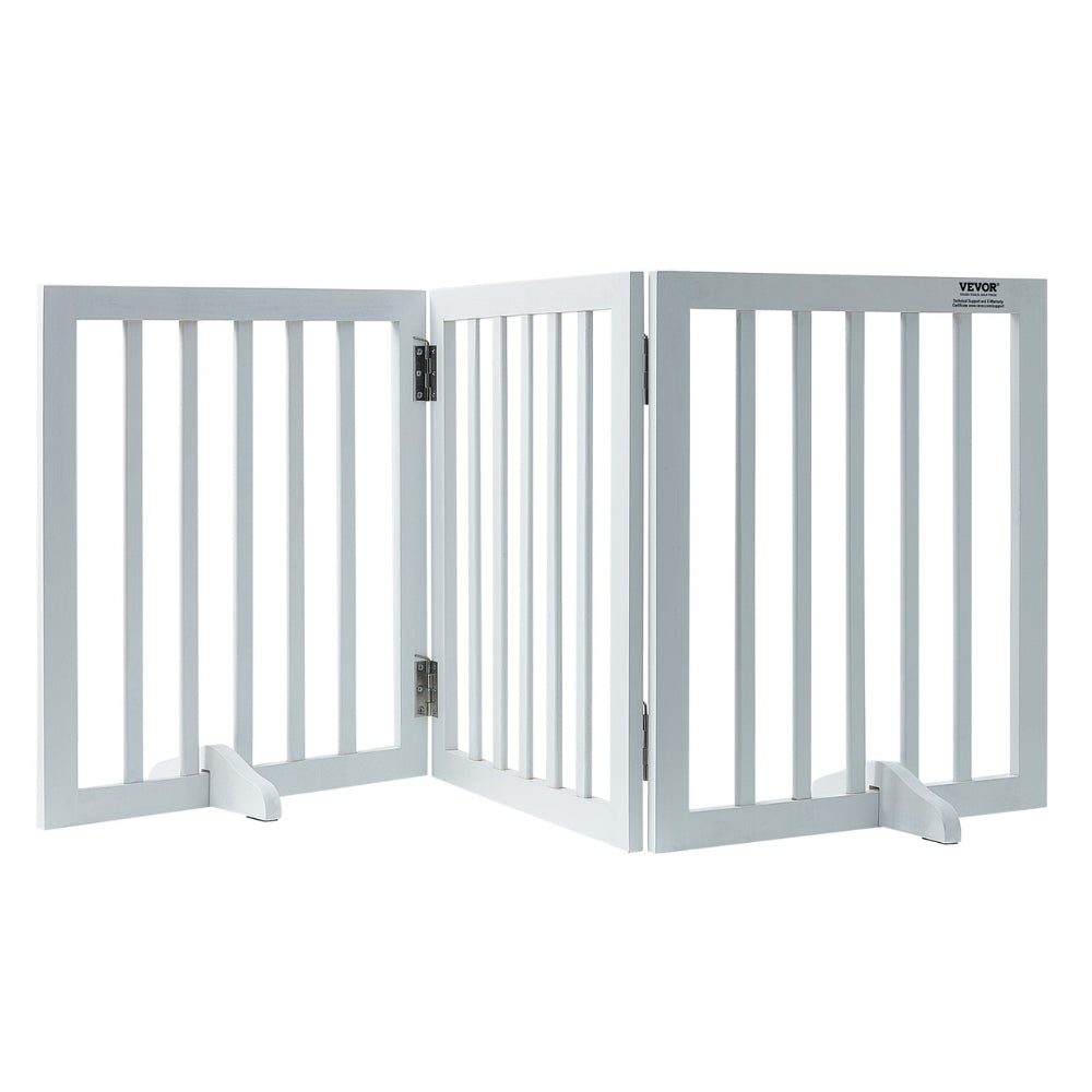 Free Standing Dog Gate Freestanding Pet Gate 3 Panels Foldable Dog Gate