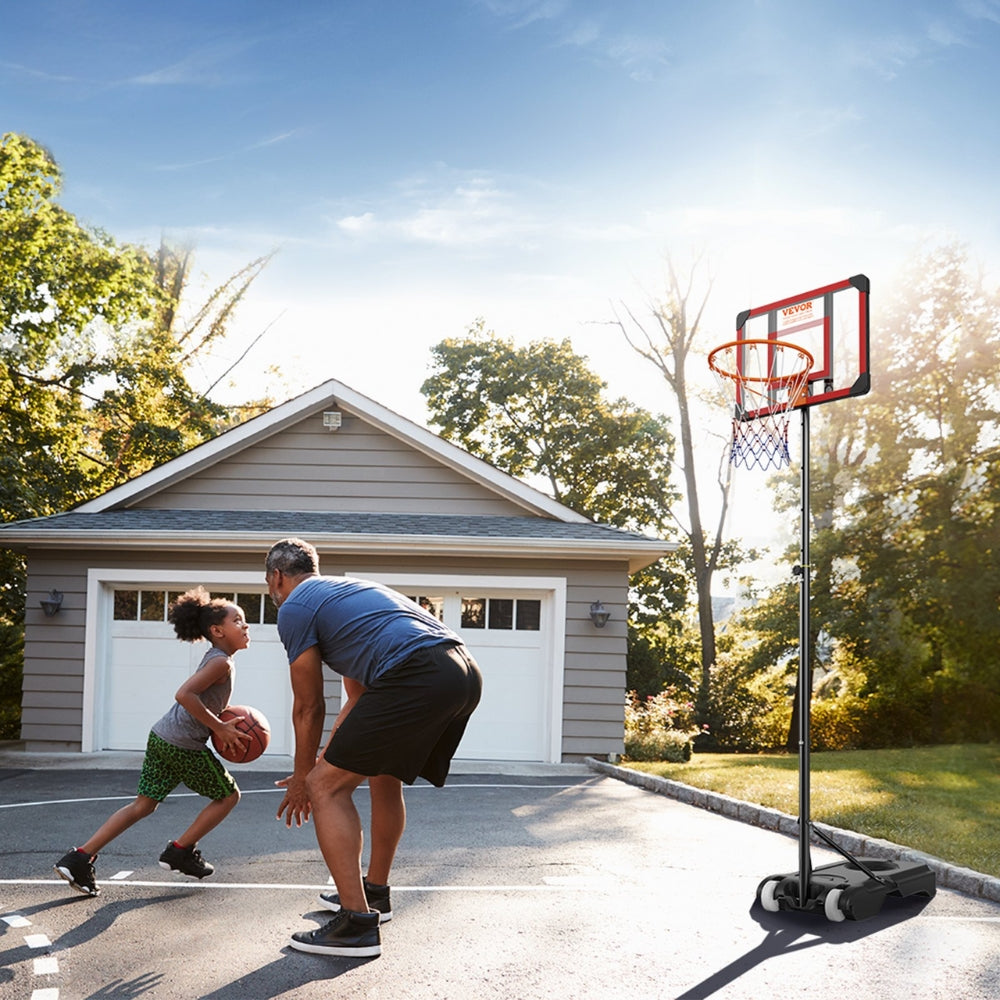 Portable Basketball Hoop Stand 4 to 10 ft Adjustable Height  Backboard System with Wheels Stand