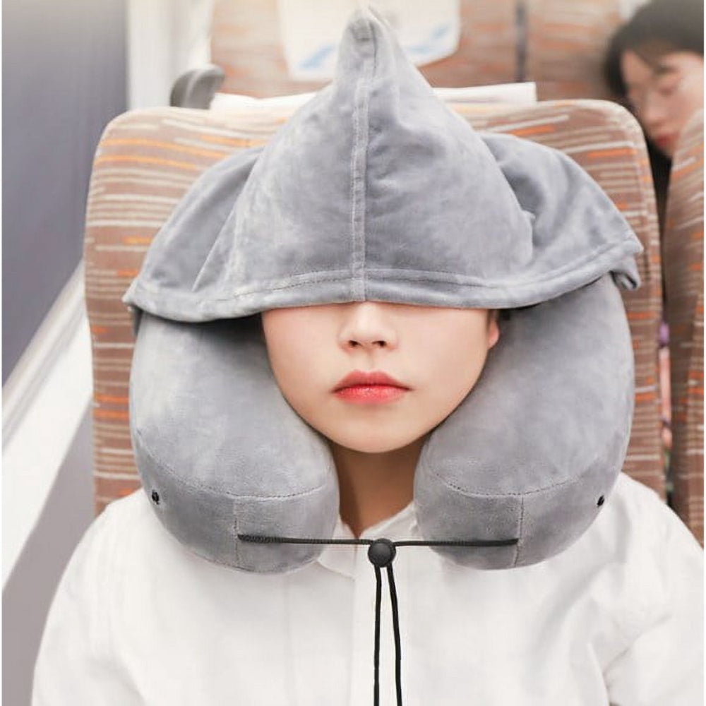 Neck Pillow Travel U shaped Pillow Inflatable Pillow H Hooded Nap Pillow