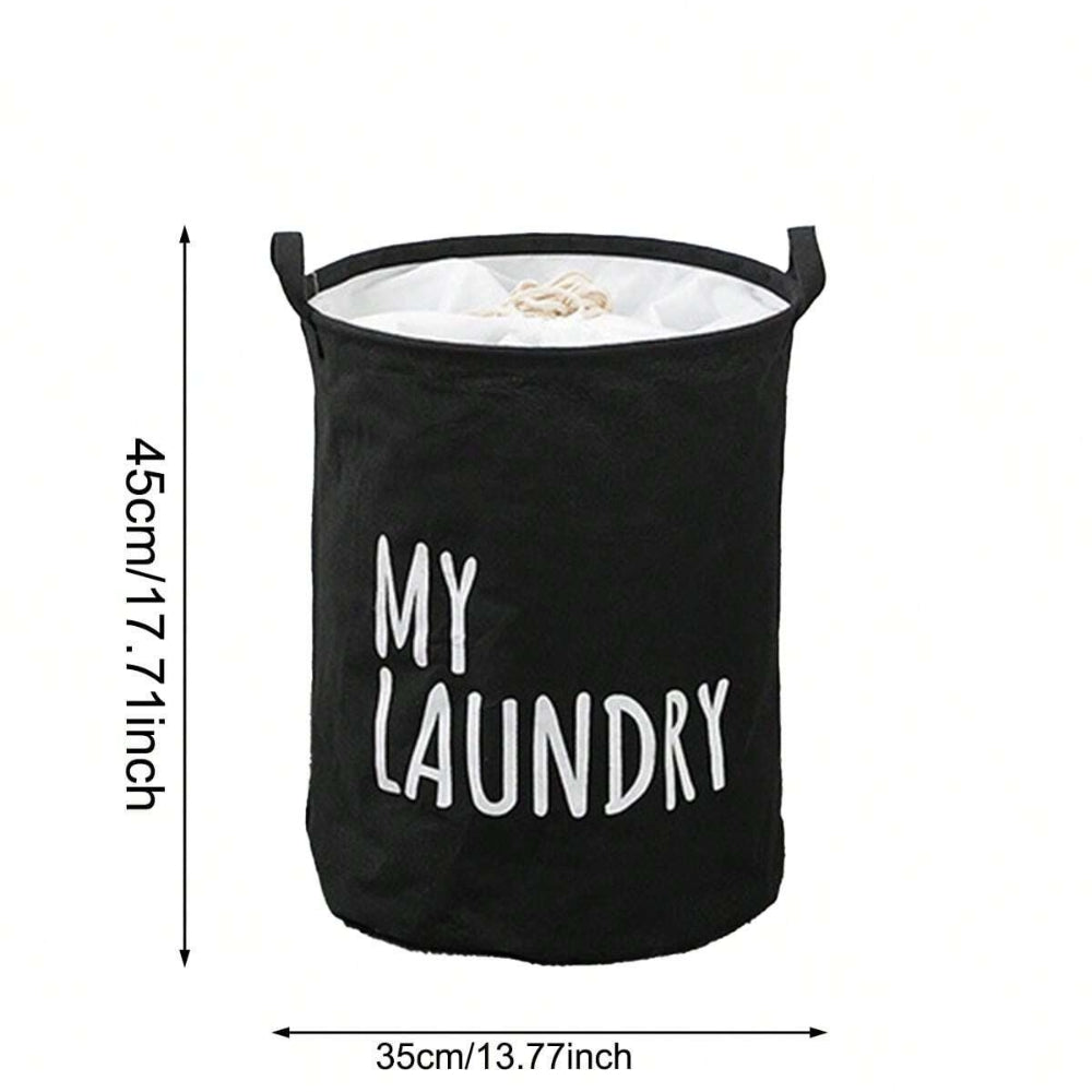Foldable Drawstring Laundry Basket Large Capacity Waterproof Clothes Storage Basket For Home Bathroom Organizer