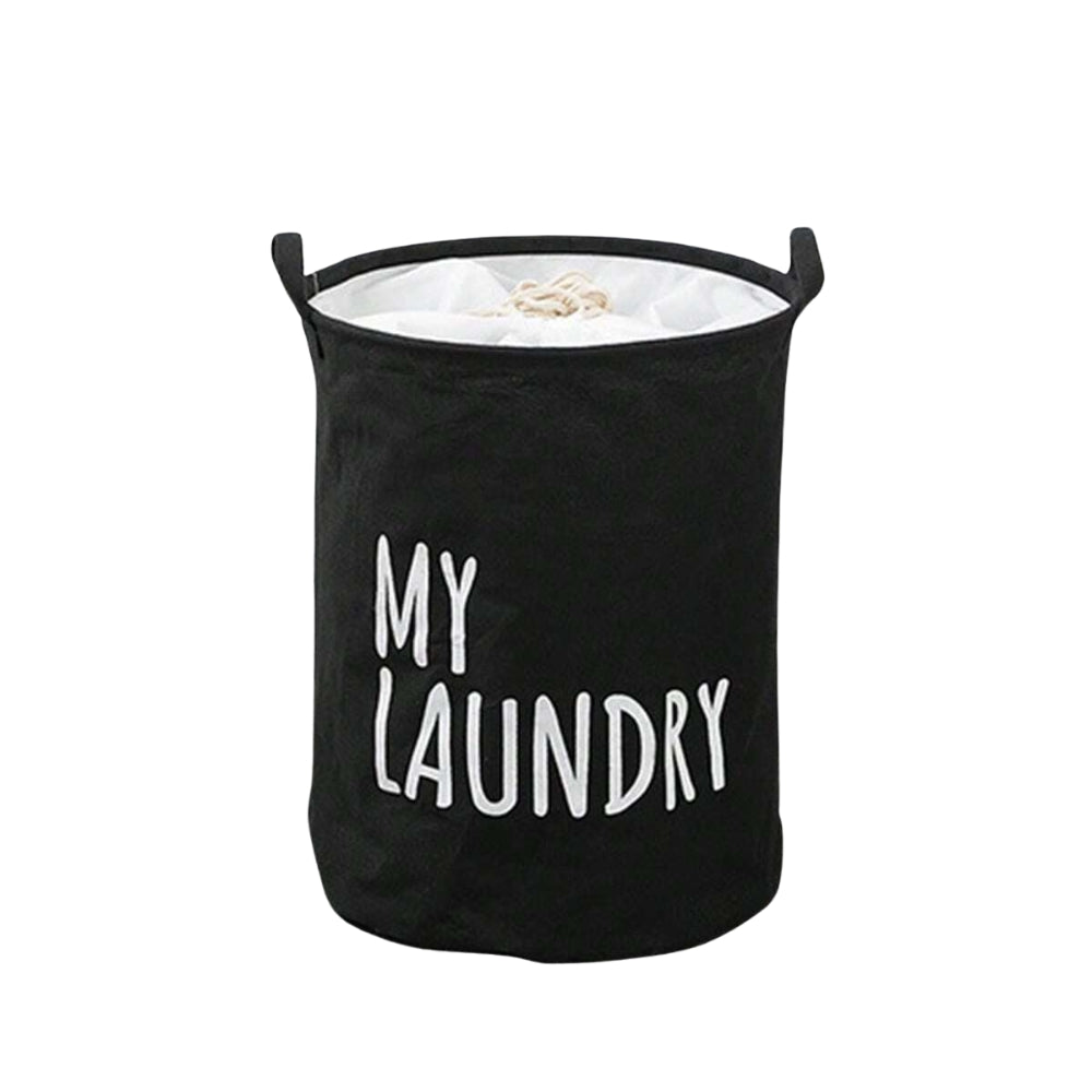 Foldable Drawstring Laundry Basket Large Capacity Waterproof Clothes Storage Basket For Home Bathroom Organizer