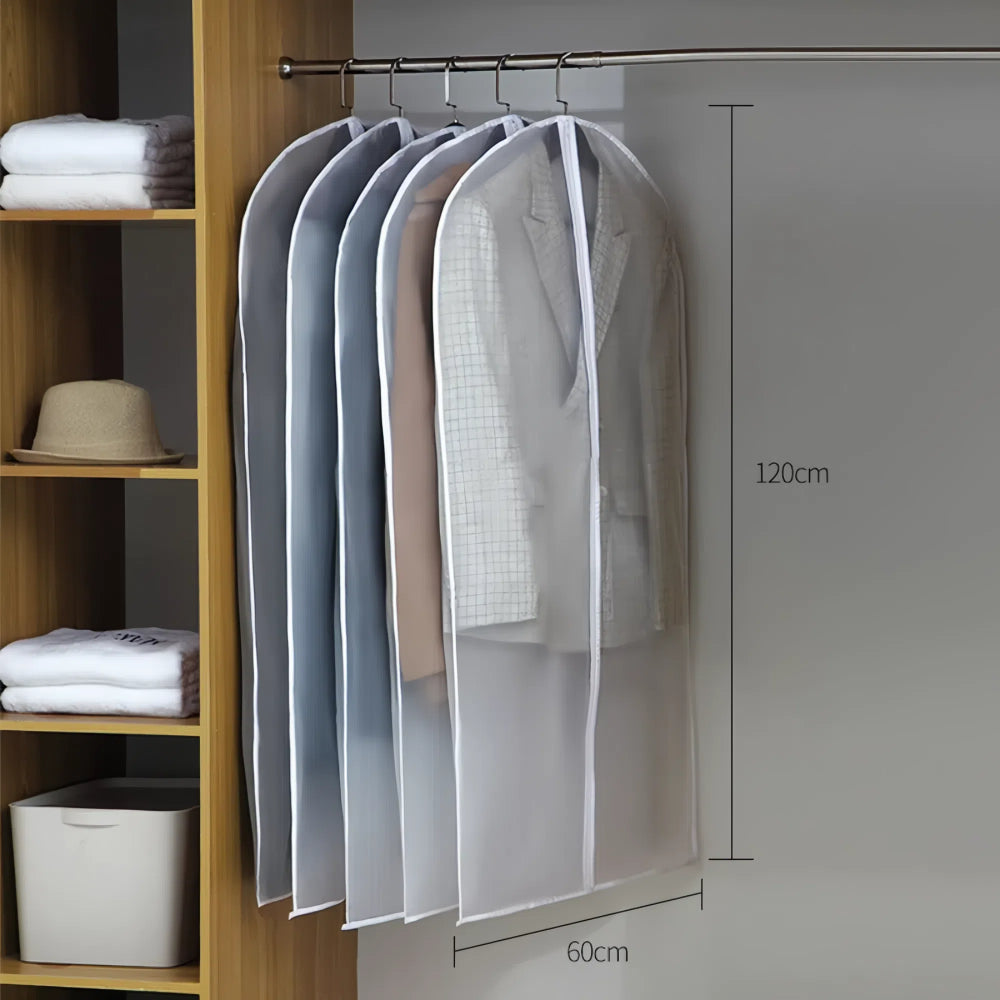 Transparent Hanging Dust Cover for Clothes Zippered Wedding Dress & Suit Storage Bag