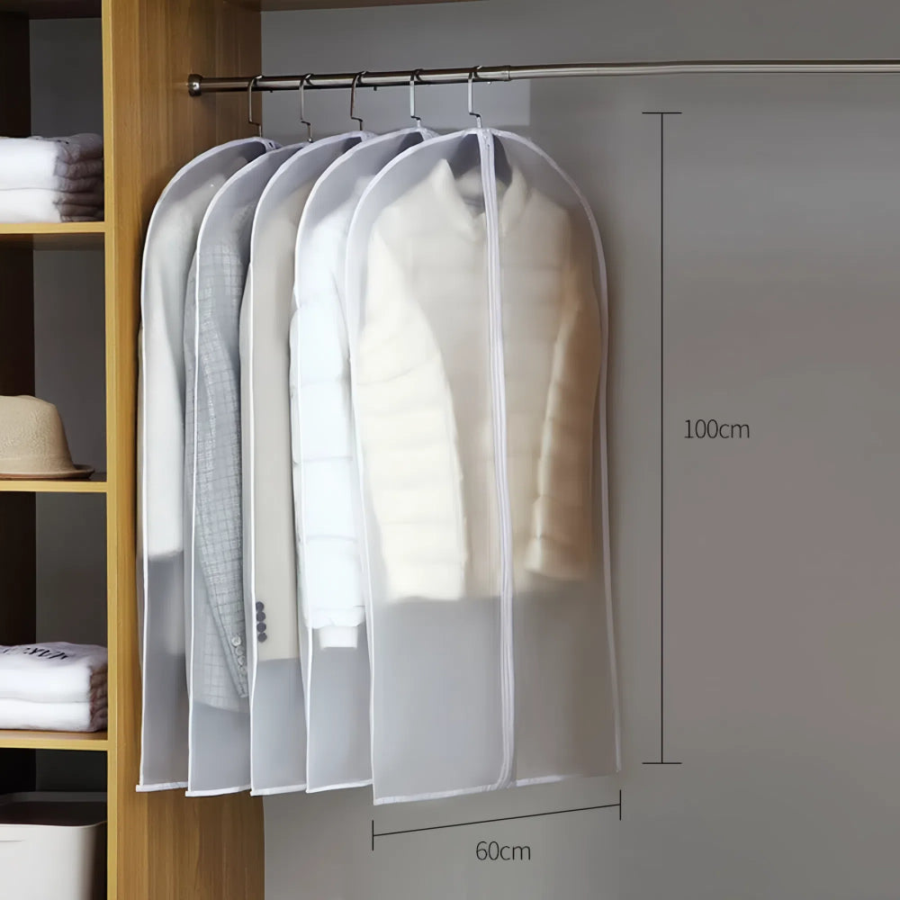 Transparent Hanging Dust Cover for Clothes Zippered Wedding Dress & Suit Storage Bag