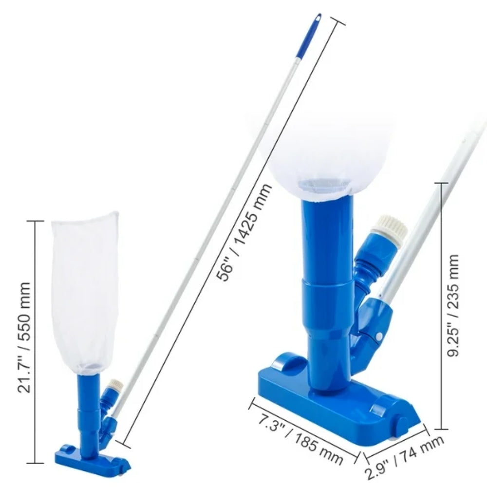 6 Piece Pool Vacuum Cleaner with 1425 mm Assembled Telescopic Rod ABS Pool Floor Cleaner Vacuum Brush Cleaner for Pool