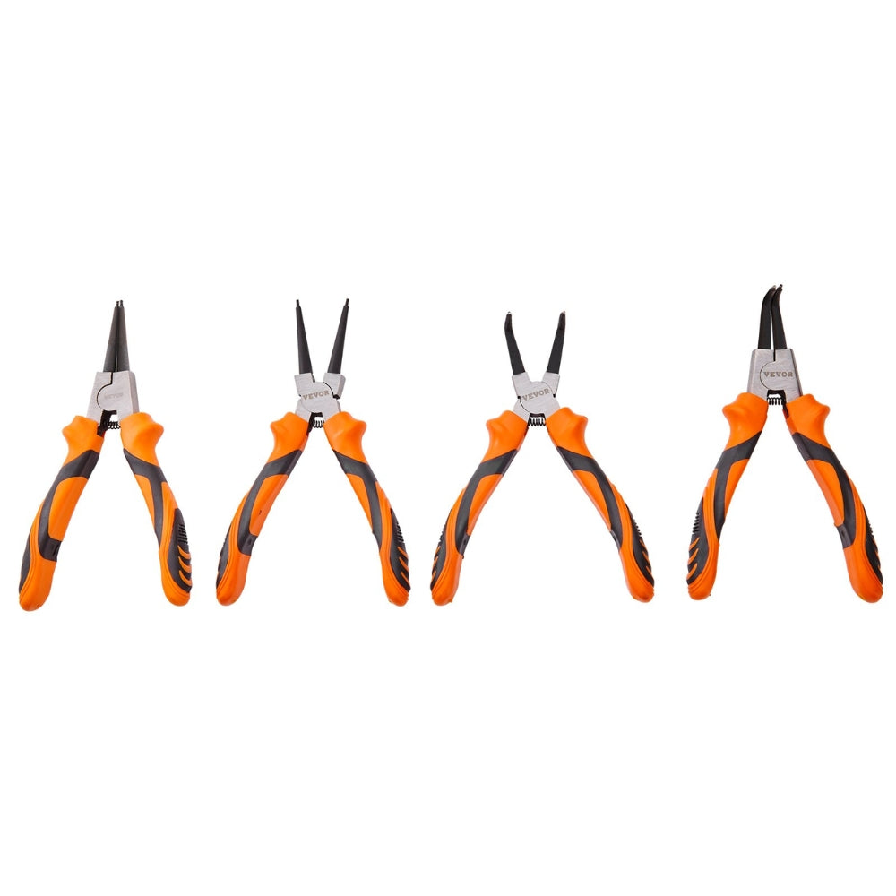 4 Piece Snap Ring Pliers Set Tip Diameter High Carbon Steel Straight and Bent Jaw Heavy Duty Pliers and Tool Bag