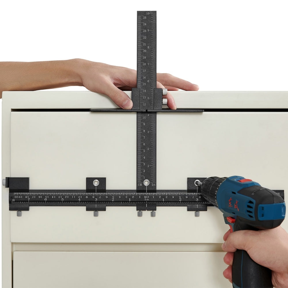 Cabinet Hardware Jig Aluminum Alloy Cabinet Handle Jig with Center Punch Adjustable