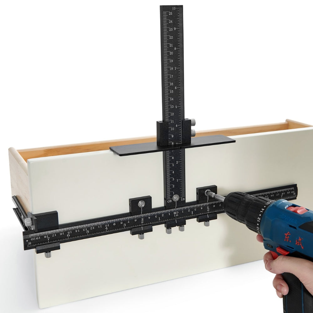 Cabinet Hardware Jig Aluminum Alloy Cabinet Handle Jig with Center Punch Adjustable