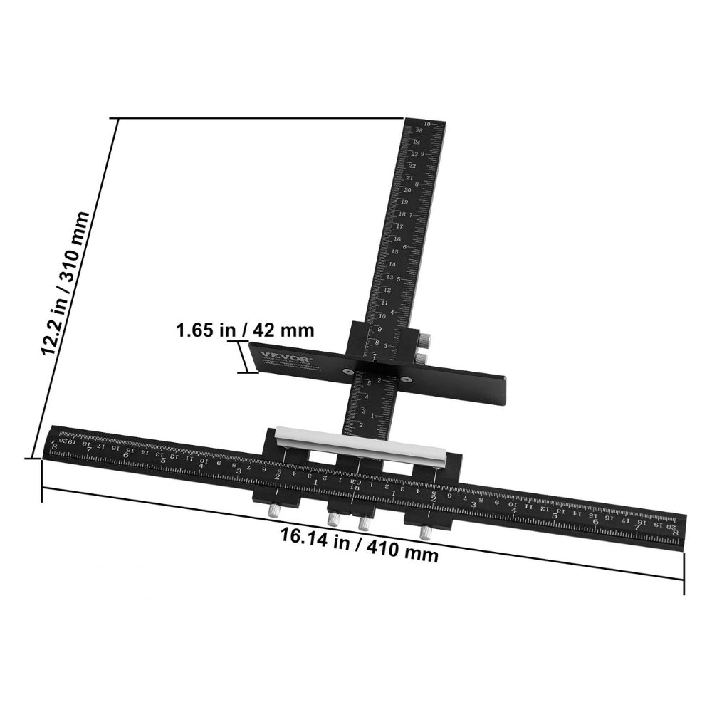 Cabinet Hardware Jig Aluminum Alloy Cabinet Handle Jig with Center Punch Adjustable