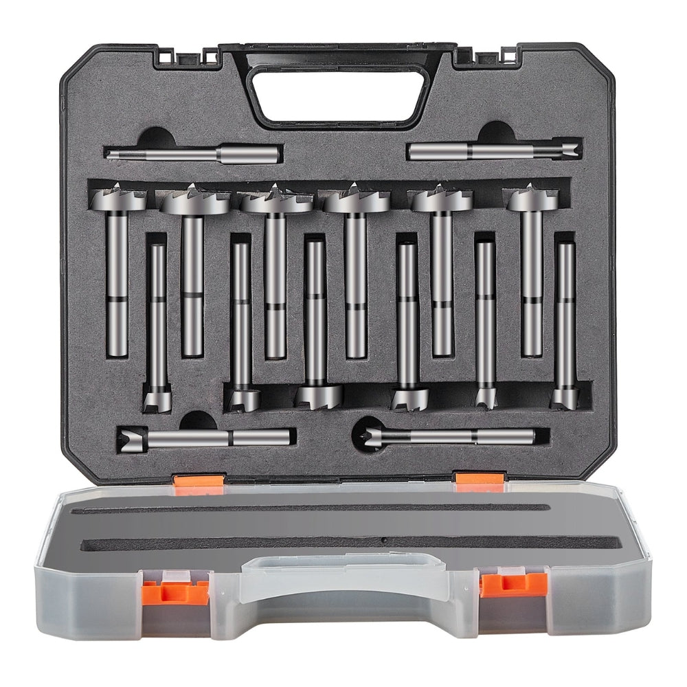 16Pcs Forstner Bit Set Forstner Drill Bits Set Carbon Steel with Universal Round Shank Forstner Drill