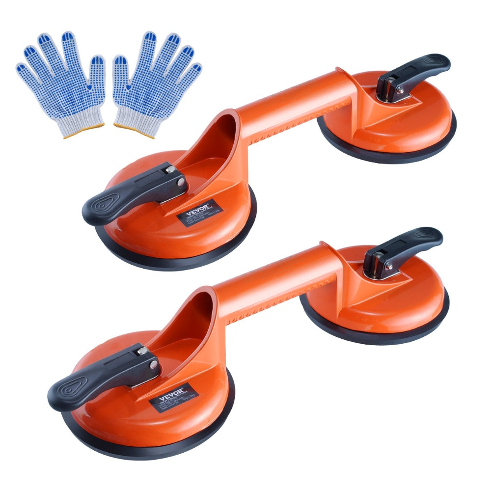 2 Pack 330 lbs Glass Vacuum Suction Cup Vacuum with Aluminum Handle
