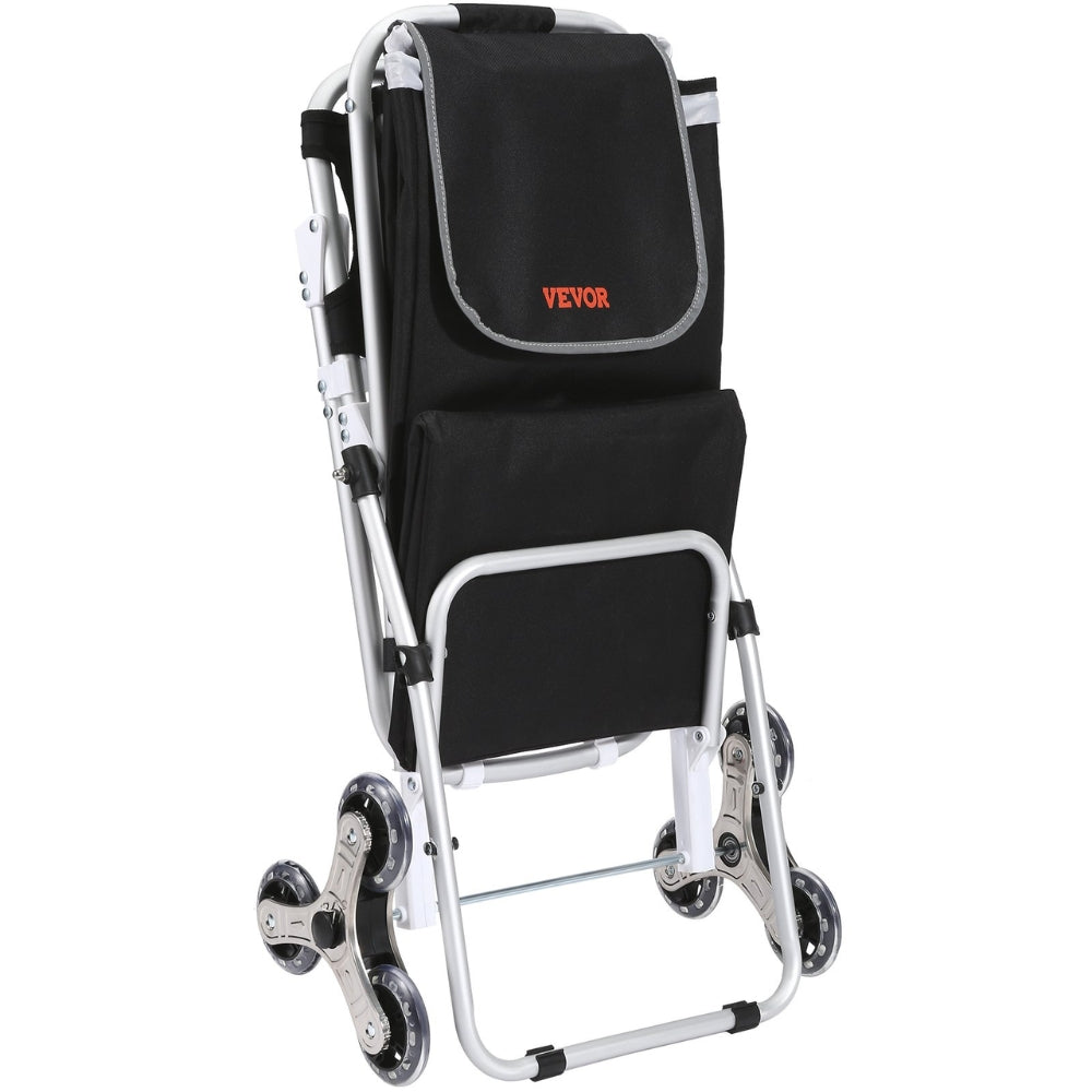 50L Foldable Stair Cart with Seat for Easy Grocery Shopping