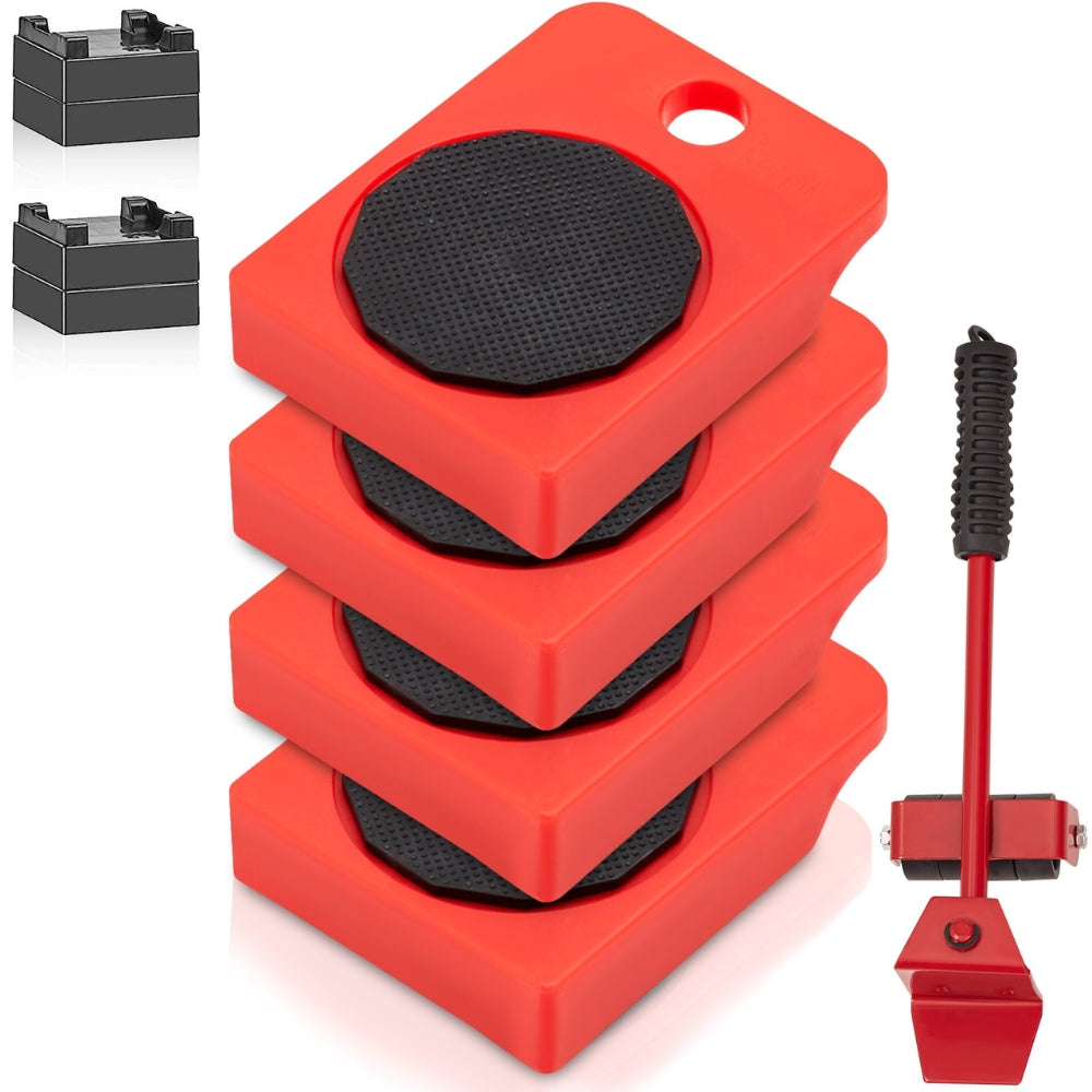 4pcs 250Lbs Furniture Mover Sliders Labor Saving Heavy Duty Lifter Moving  with Wheel Bar Hand Transport Tool Remover Kit