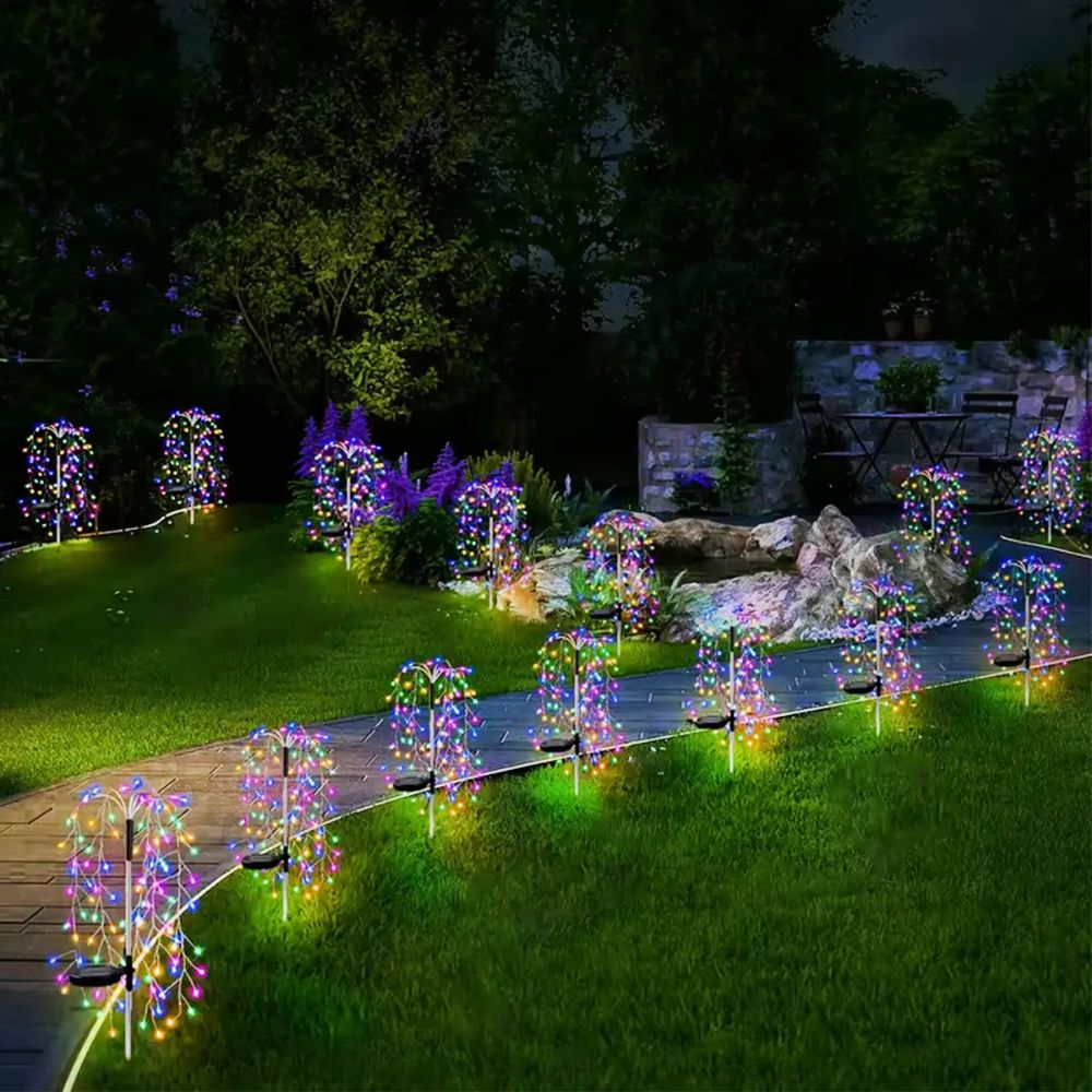 100 LED Solar Fireworks Lights for Patio & Garden