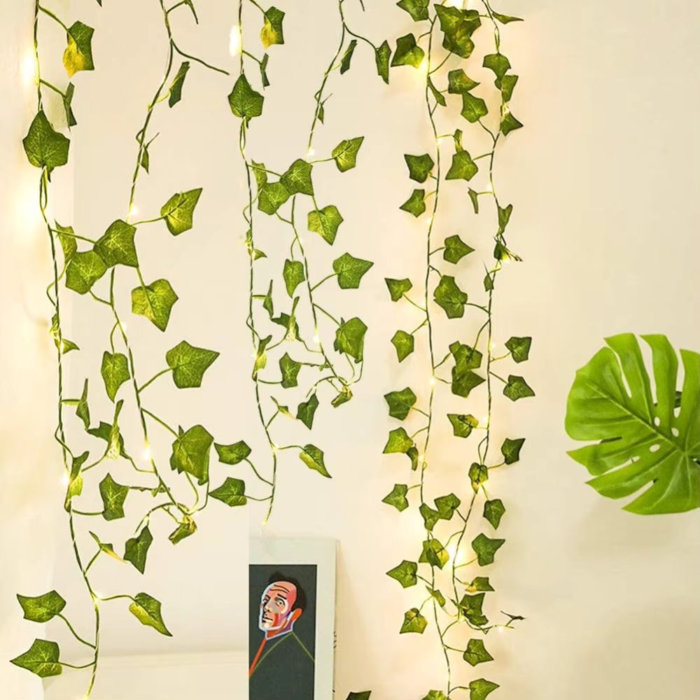 Outdoor Solar Maple Leaf Garland Fairy Lights for Festive Garden Decor