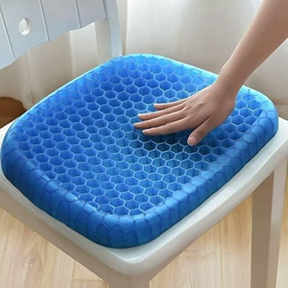 Gel Seat Cushion Breathable Honeycomb Design For Pressure Relief Back Tailbone Pain