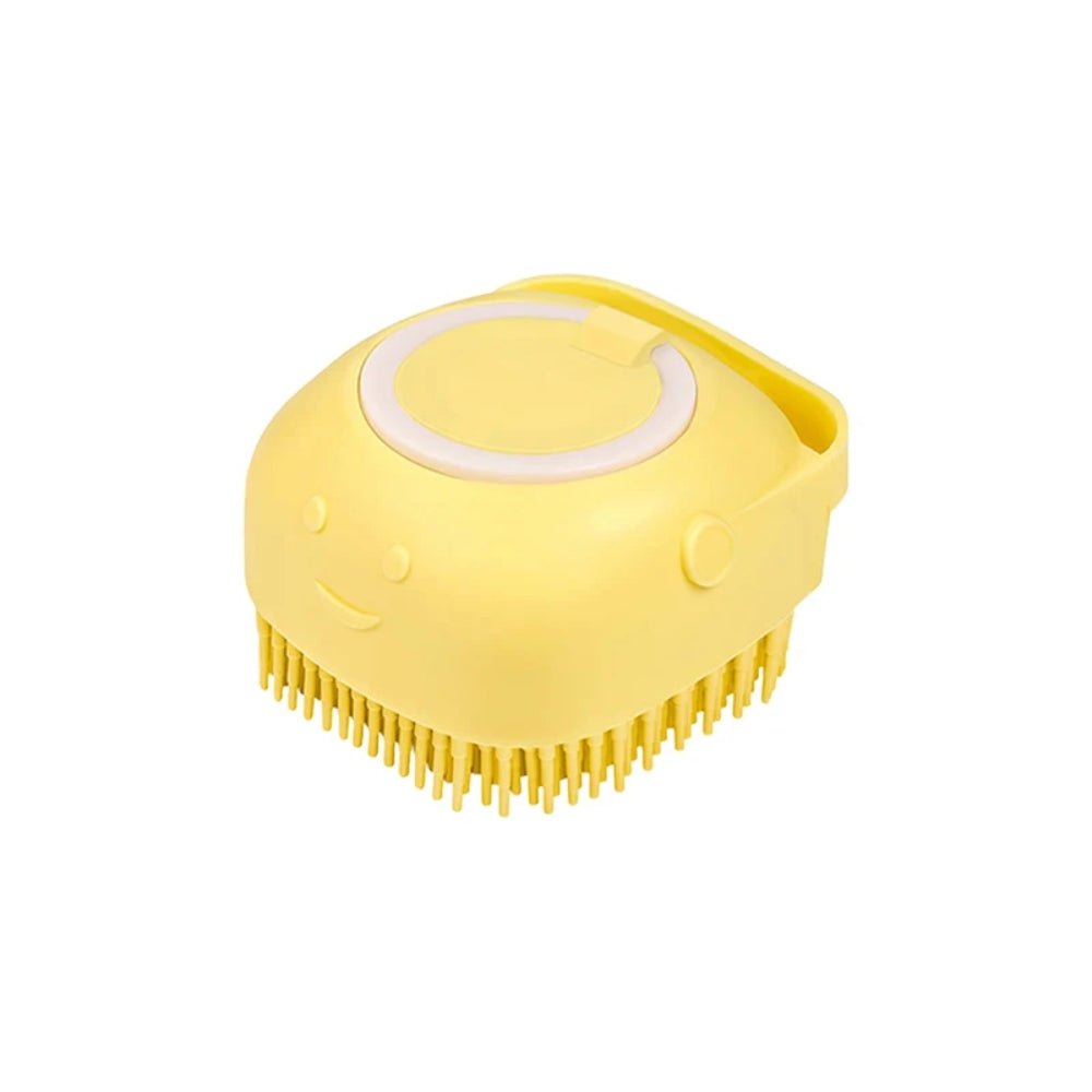 Hansona Dog Bathing Brush Pet Massage Brush Shampoo Dispenser Soft Silicone Brush