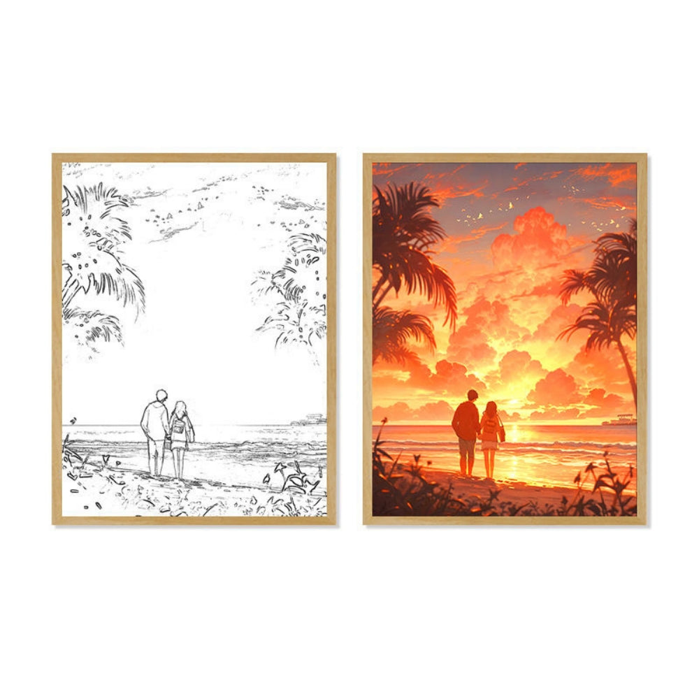 LED Light Painting Comic Style LED Painting Lamp Modern Home Gift