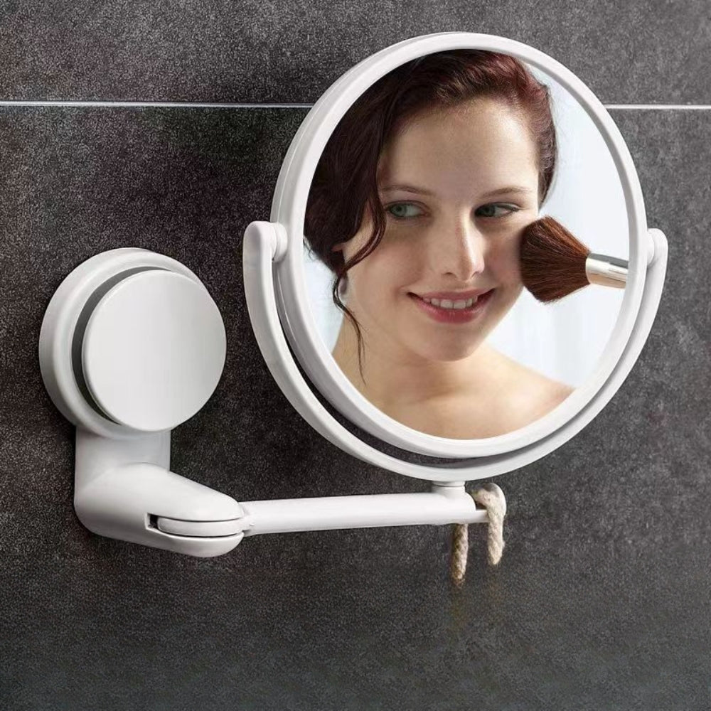 Folding Round Makeup Mirror Wall Mounted Rotating Double Sided Mirror