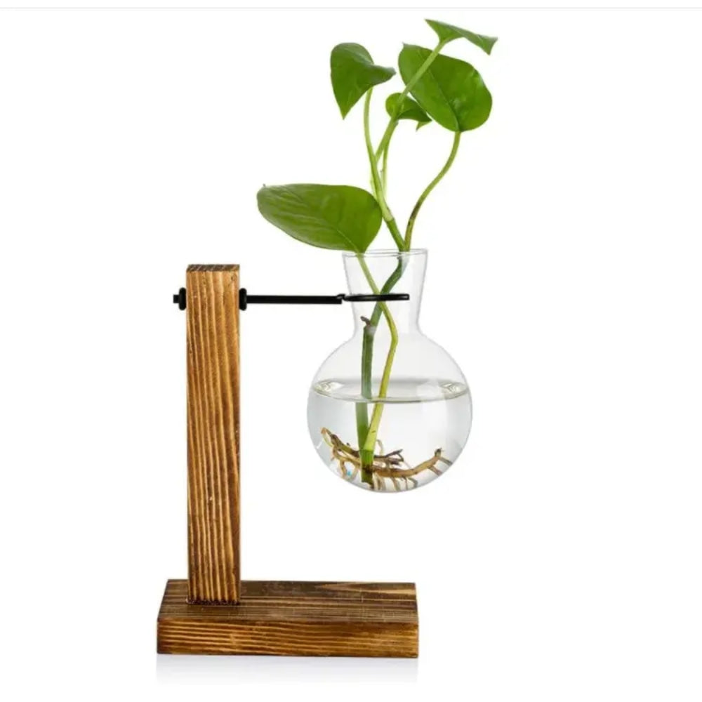 Creative Wooden Frame Hydroponic Vase Flower Arrangement Container