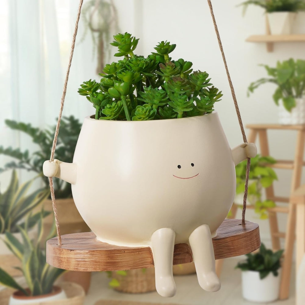 Cute Swing Jar and Small Flower Pot Outdoor Courtyard Decoration