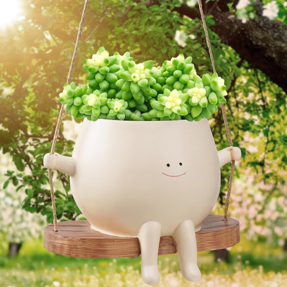 Cute Swing Jar and Small Flower Pot Outdoor Courtyard Decoration