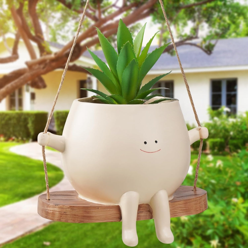 Cute Swing Jar and Small Flower Pot Outdoor Courtyard Decoration