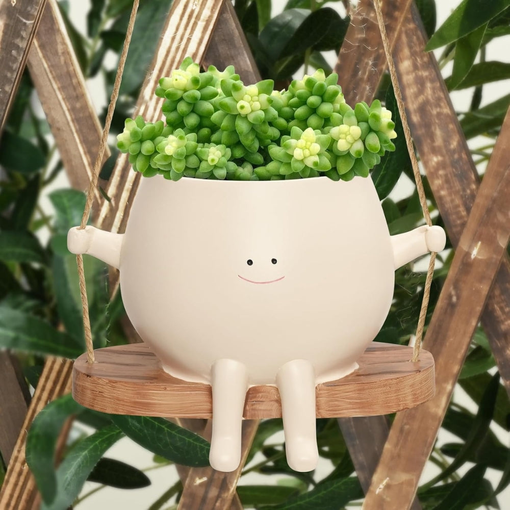 Cute Swing Jar and Small Flower Pot Outdoor Courtyard Decoration