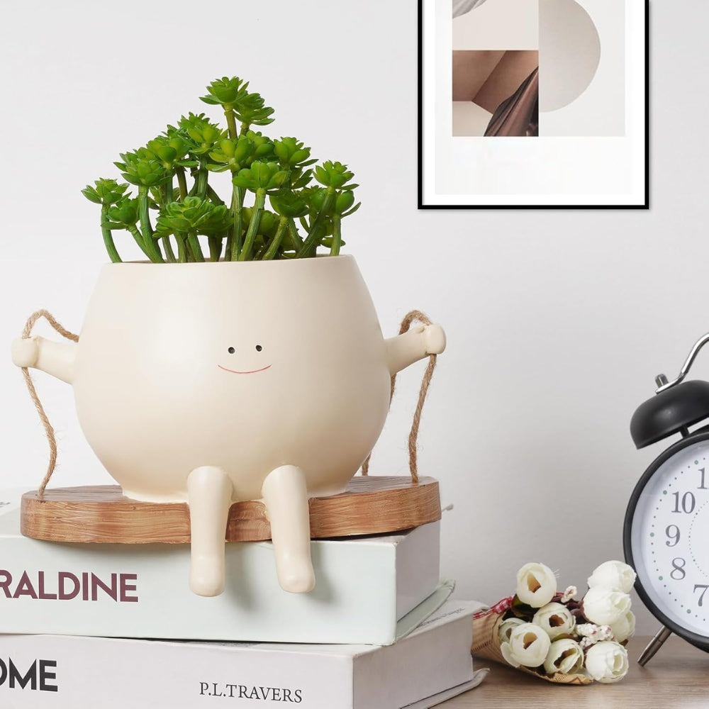Cute Swing Jar and Small Flower Pot Outdoor Courtyard Decoration