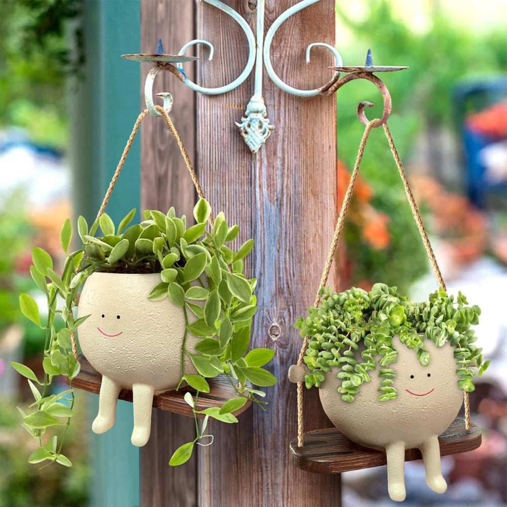 Cute Swing Jar and Small Flower Pot Outdoor Courtyard Decoration