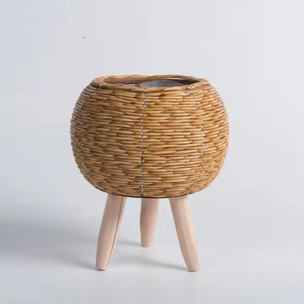 Nordic Style Faux Rattan Plant Stand Flower Shelf Flower Pot