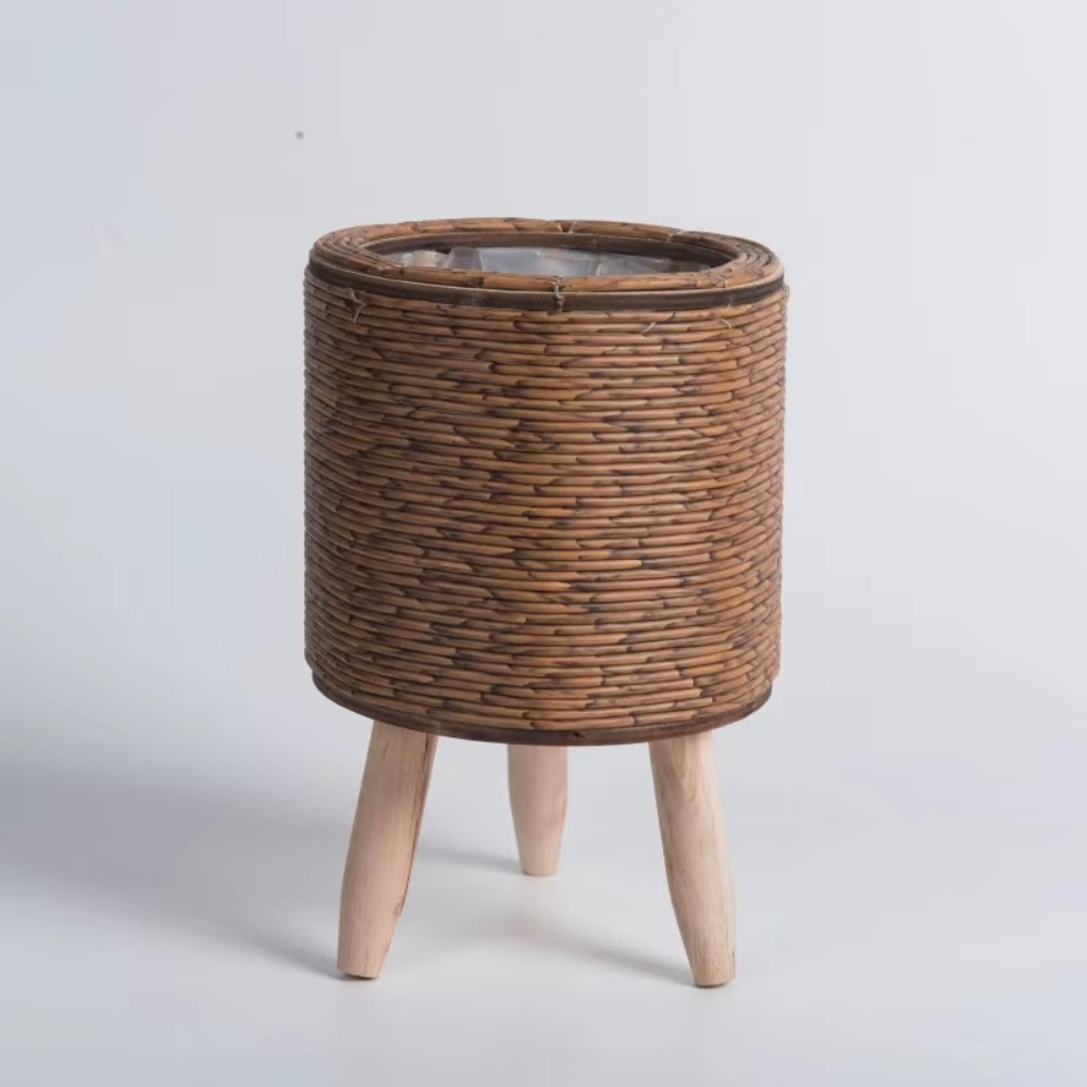 Nordic Style Faux Rattan Plant Stand Flower Shelf Flower Pot