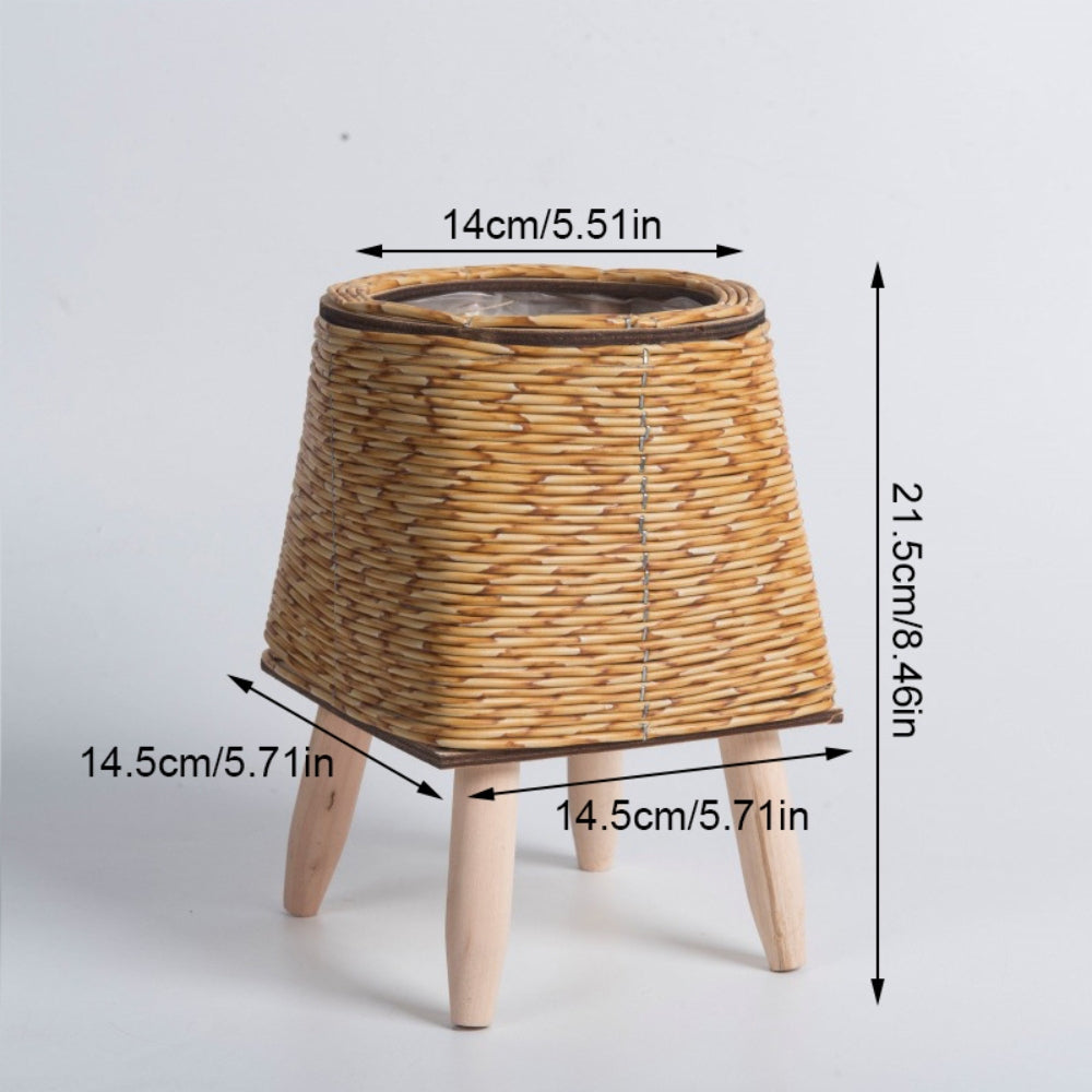 Nordic Style Faux Rattan Plant Stand Flower Shelf Flower Pot