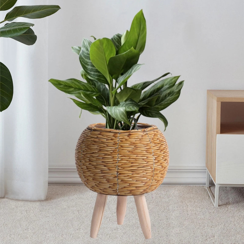 Nordic Style Faux Rattan Plant Stand Flower Shelf Flower Pot