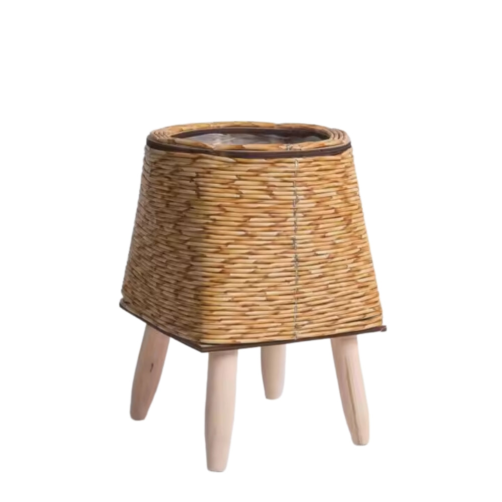 Nordic Style Faux Rattan Plant Stand Flower Shelf Flower Pot