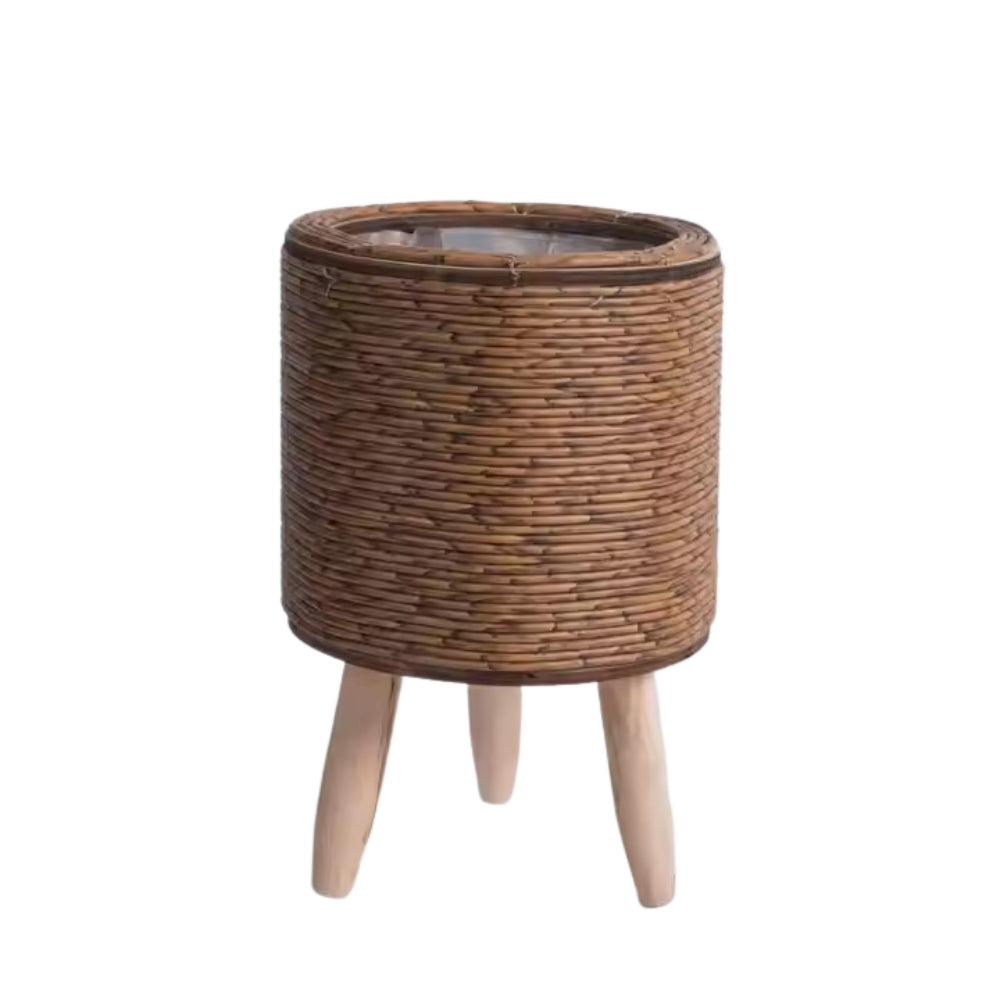 Nordic Style Faux Rattan Plant Stand Flower Shelf Flower Pot