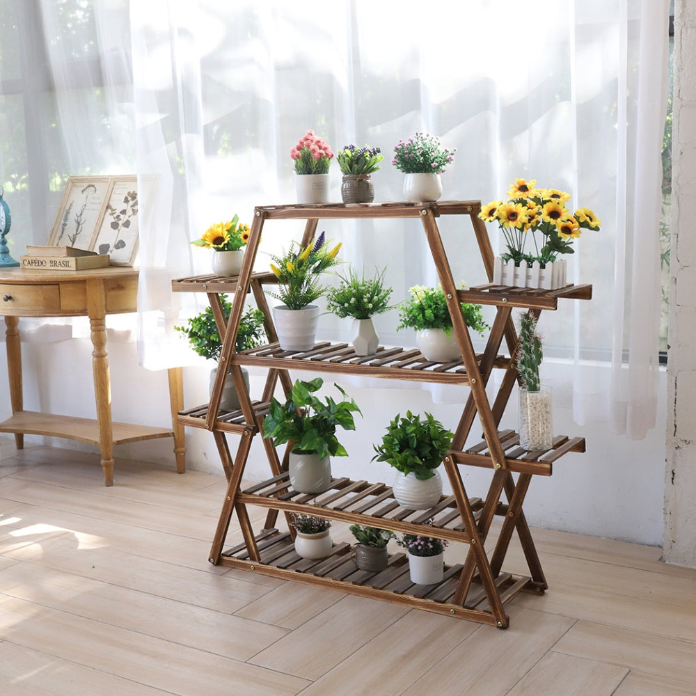 Wood Plant Stand Garden Flower Pot Holder Shelves Corner Rack