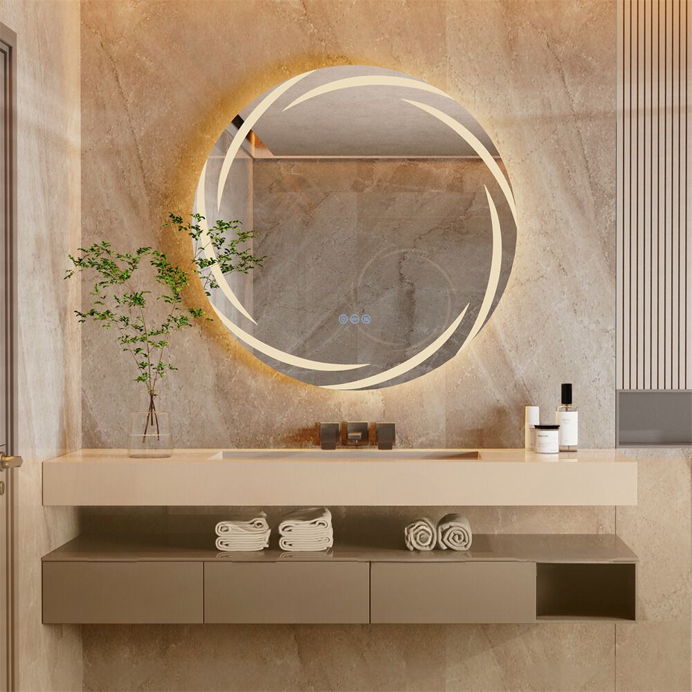 Backlit LED Bathroom Wall Mirror with Defogger