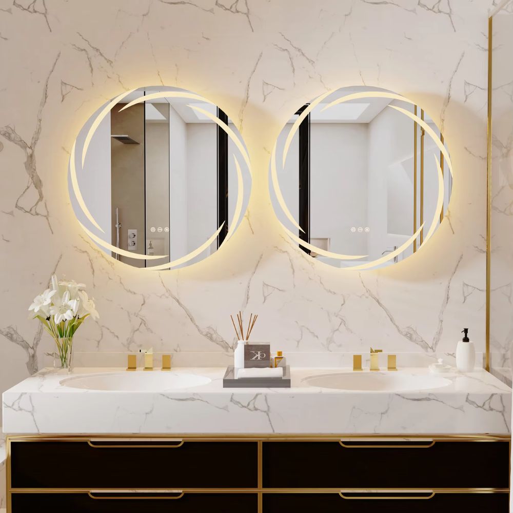 Backlit LED Bathroom Wall Mirror with Defogger