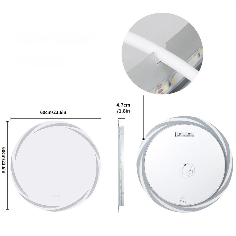 Backlit LED Bathroom Wall Mirror with Defogger