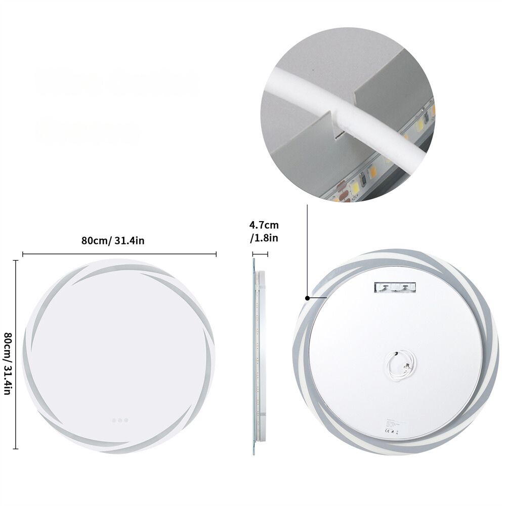 Backlit LED Bathroom Wall Mirror with Defogger