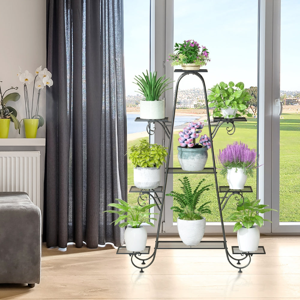 9 Tier Metal Plant Stand Garden Flower Pots Holder Display Rack_4