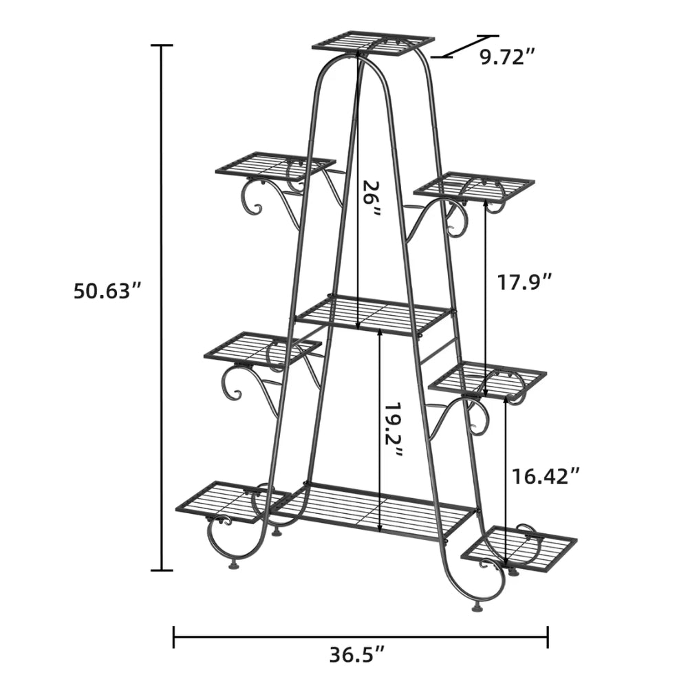 9 Tier Metal Plant Stand Garden Flower Pots Holder Display Rack_7
