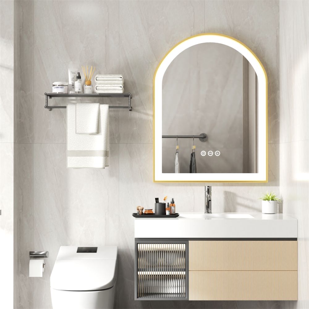 Arch Framed LED Bathroom Mirror with Demister