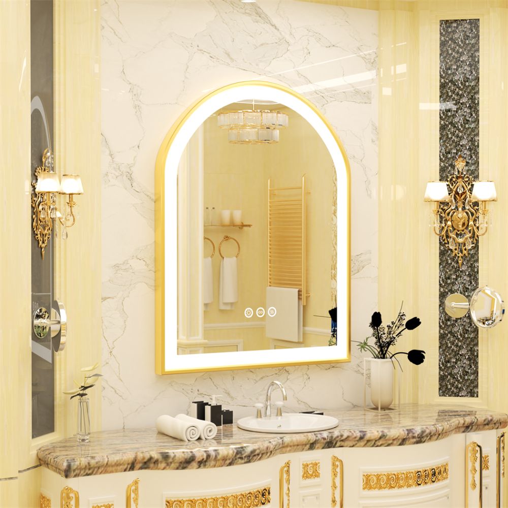 Arch Framed LED Bathroom Mirror with Demister