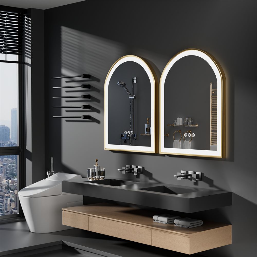Arch Framed LED Bathroom Mirror with Demister